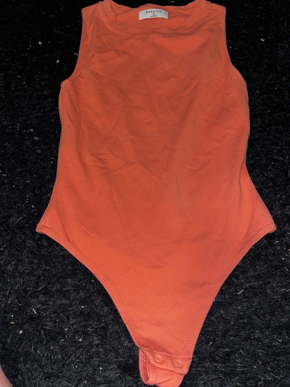 Babaton Orange Sleeveless One-Piece Bodysuit